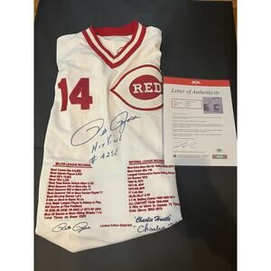 Pete Rose Cincinnati Reds Autographed Jersey Limited Edition Hit King #409/500